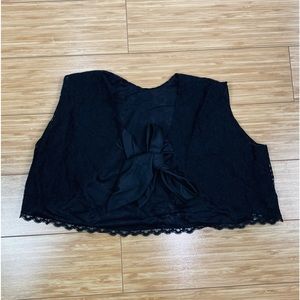 Vintage Ver Marai Black Lace Half Vest Size Small